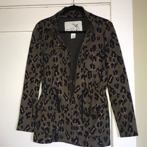 Anthropologie leopard anorak jacket